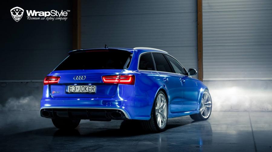  Audi RS6 Avant Joker Blue Chrome by WrapStyle 2014 года  (фото 5 из 9)